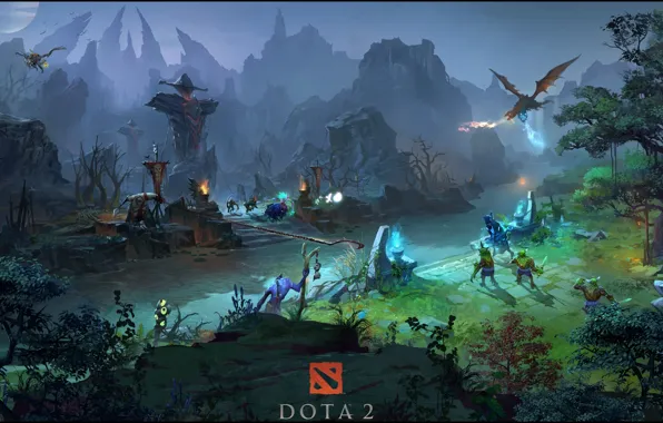 Picture light, darkness, war, heroes, Dota, the Ministry of foreign Affairs