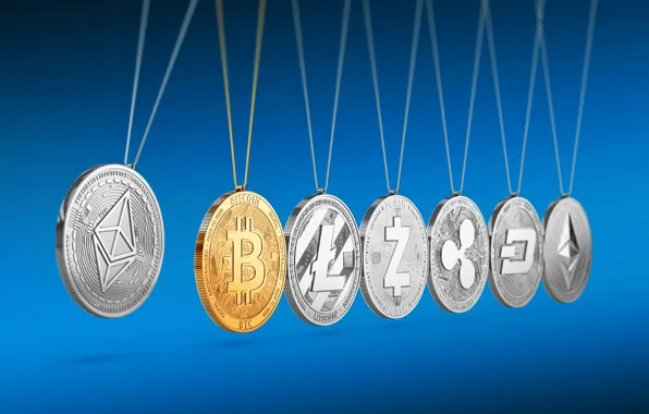 Picture blur, shadows, blue, fon, coins, dash, etc, bitcoin