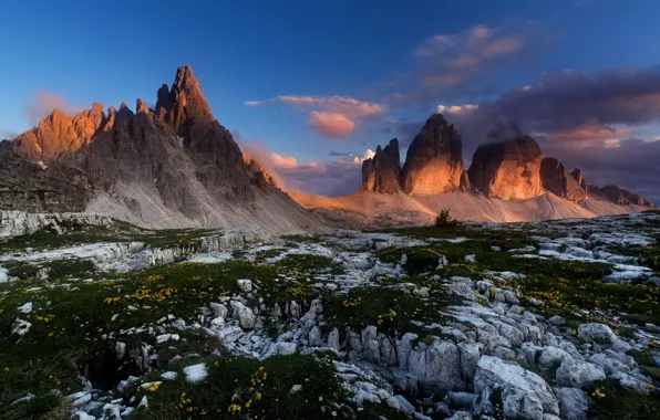 Picture mountains, nature, morning