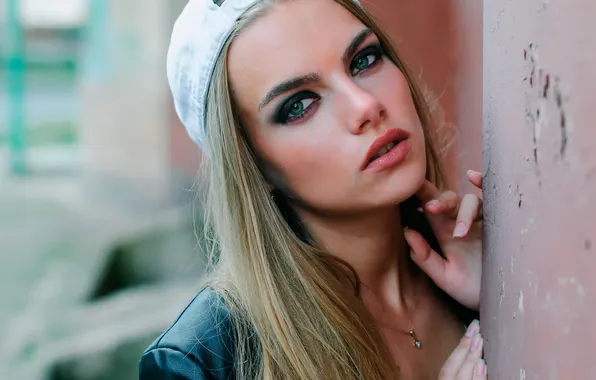 Look, portrait, makeup, baseball cap, Eugeny Agashin