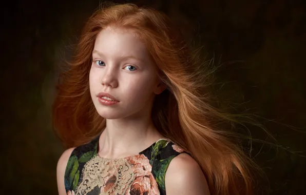 Picture portrait, girl, freckles, the beauty, redhead, Alexander Vinogradov