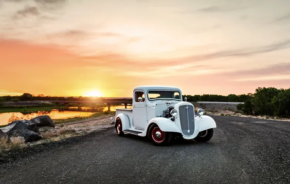 Picture car, chevrolet, retro, pickup, lunchbox photoworks