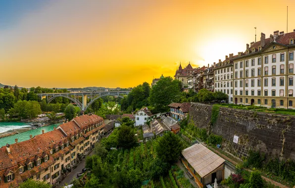 Picture Home, The city, Switzerland, Panorama, Roof, River, Bern