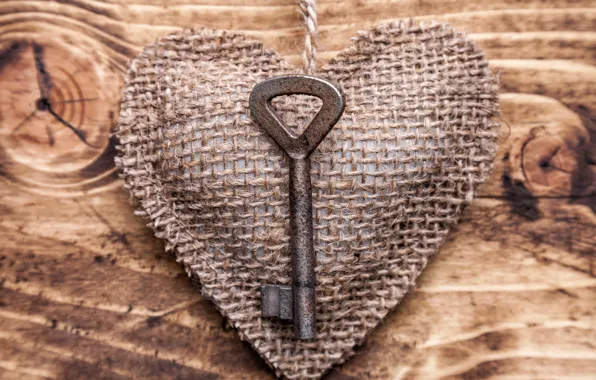 Picture love, tree, romance, heart, key, love, heart, wood