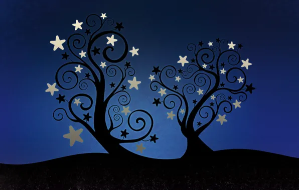 Picture Stars, Trees, Star Leaves, Starleaves