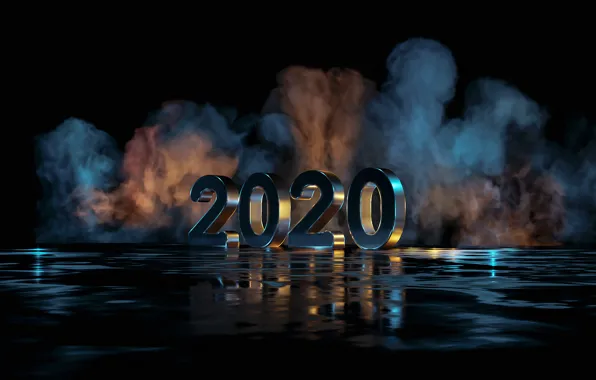 Reflection, smoke, Christmas, new year, 2020, new year 2020, new year 2020