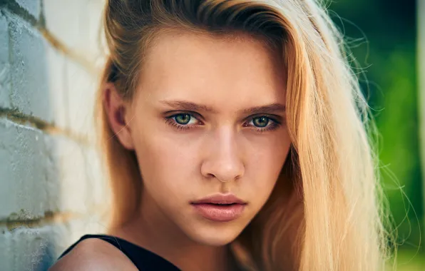 Picture look, girl, face, portrait, makeup, hairstyle, blonde, bokeh