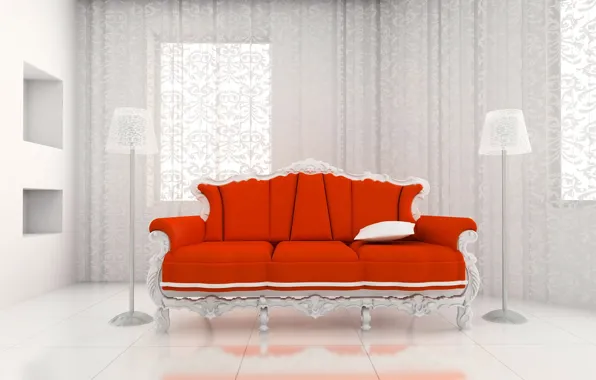 Red, sofa, Royal