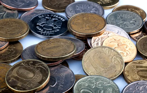 Money, coins, metal, rubles