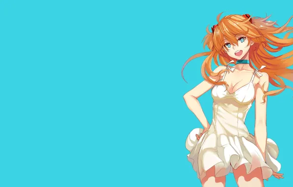 Girl, dress, girl, red hair, jumpsuit, Neon Genesis Evangelion, red hair, dress