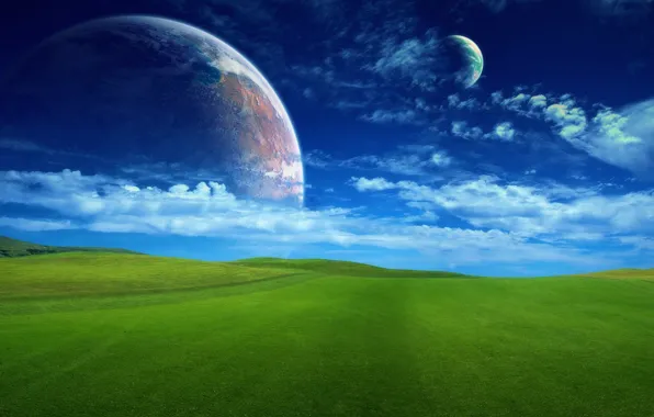 Picture field, grass, planet