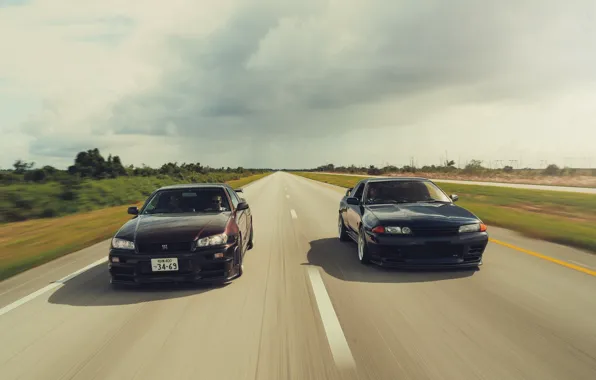 Picture GT-R, R32, Speed, Skyline, R34, Road