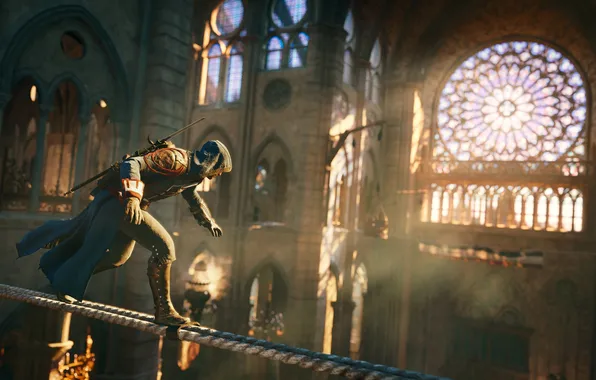 Picture the building, running, Assassin’s Creed Unity, Arno
