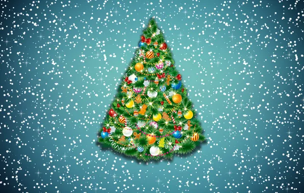 Winter, Minimalism, Snow, New Year, Christmas, Background, Tree, Decoration
