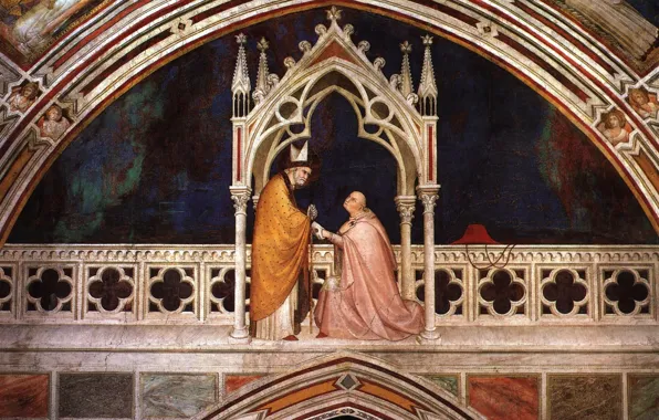 Picture mural, The Sienese school of painting, Simone Martini, The consecration of the chapel