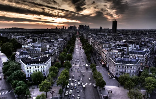 Road, clouds, Paris, paris