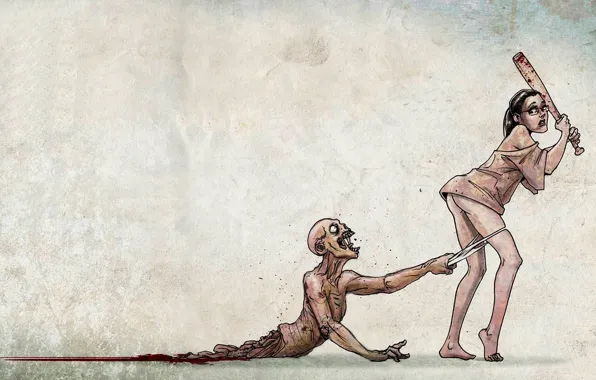 Girl, Zombie, Panties, Comic