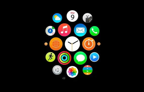 Picture Black background, Black Background, Theme, Apple Watch, Icons, Topic, Icons