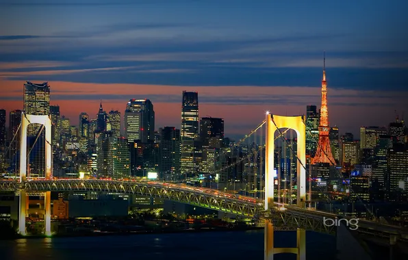 Bridge, home, the evening
