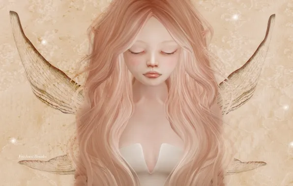 Sadness, hair, elf, wings, fairy, girl, face