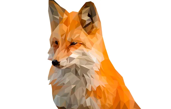 Picture background, animal, triangles, Fox