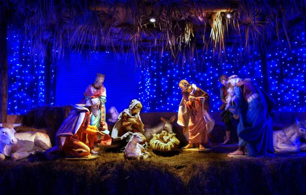 Picture Christmas, baby, the Magi, nursery, three kings, den
