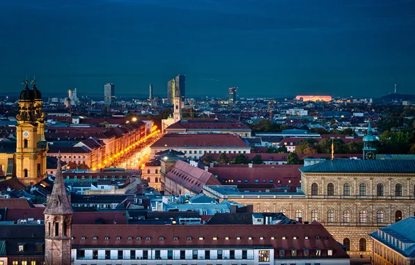 Picture the city, home, the evening, Europe