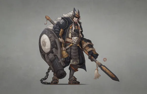 Japan, Monster, Armor, Style, Warrior, Weapons, Japan, Monster