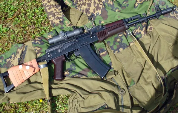 Camouflage, night, sight, Kalashnikov, 45 mm, АКС74Н, variants of folding AKS74