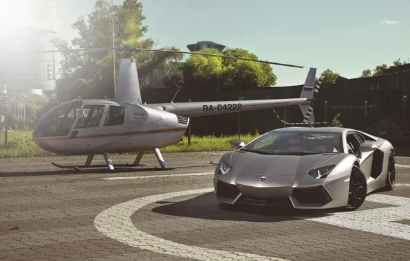 Lamborghini, Supercar, Helicopter, LP700-4, Aventador