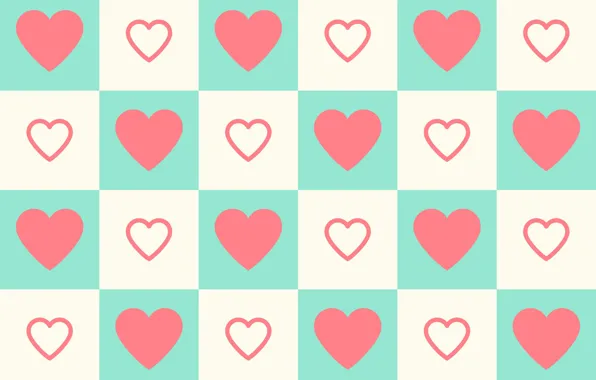 Picture background, vector, texture, squares, hearts