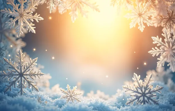 Picture winter, snow, snowflakes, background, Christmas, New year, Christmas, winter