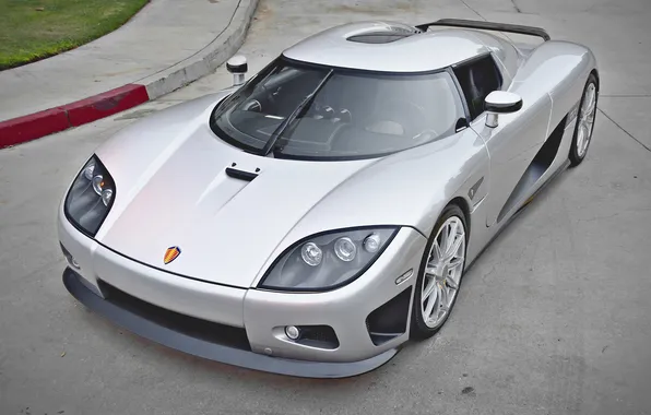 Picture Koenigsegg, silver, supercar, road, front, CCX