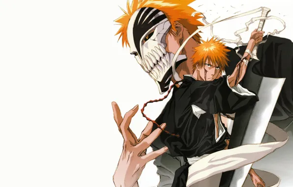 Picture blood, sword, mask, Guy, Bleach, Bleach, empty, Shinigami