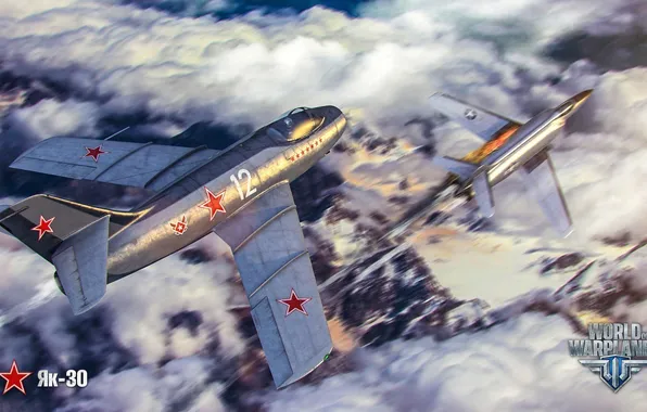 Picture clouds, the plane, fire, aviation, air, MMO, Wargaming.net, World of Warplanes