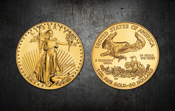 Picture liberty, dollar, Gold, coin, United States of America