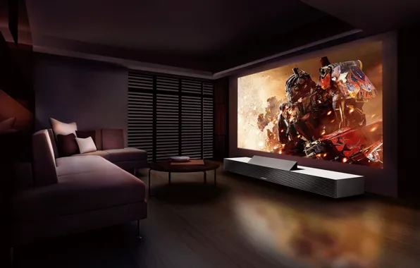 Picture room, movie, interior, transformers, projector, sony LSPX