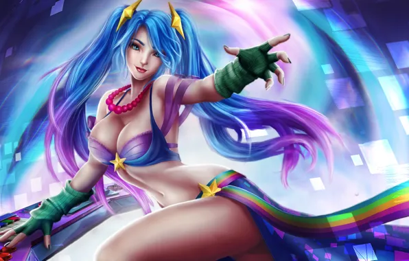 Picture girl, music, League of Legends