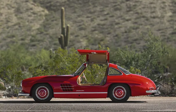 Picture Red, Classic, Sportcar, Mercedes Benz 300SL