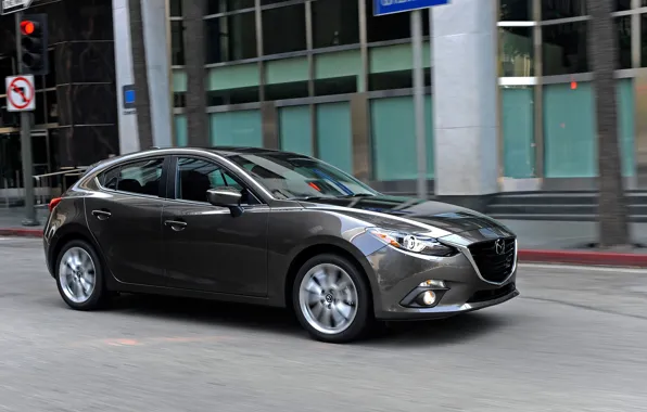 The city, grey, Auto, Mazda, metallic, hatchback, Mazda