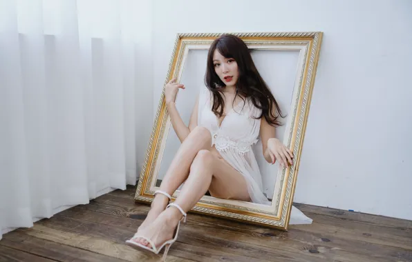 Picture girl, frame, Asian