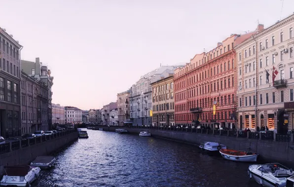 The city, fog, river, Peter, Saint Petersburg, sink, Saint-Petersburg, channels