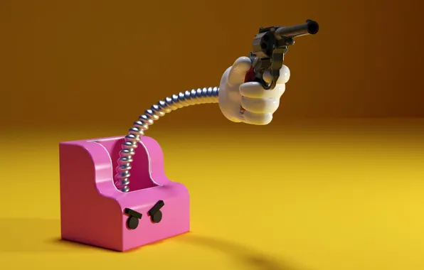 Gun, Humor, Evil, Gun, Box, Revolver, Revolver, Box