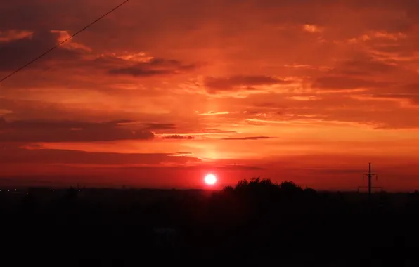 Picture the sun, sunset, orange