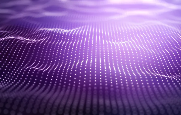 Picture dots, flowing, purple background, 3d techno