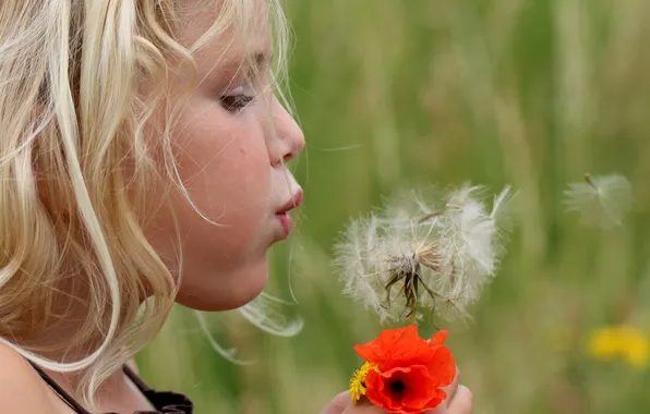 Mood, dandelion, girl