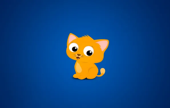 Picture cat, blue, yellow, background, cat, cats every where blue