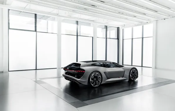 Grey, Audi, side view, the room, 2018, PB18 e-tron Concept