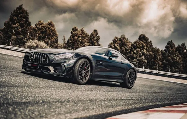 Clouds, trees, track, Edo Competition, Mercedes-AMG GT R, Mercedes AMG