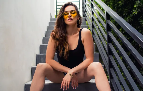 Girl, Glasses, Model, Lips, Face, Eyes, Brunette, Brown hair